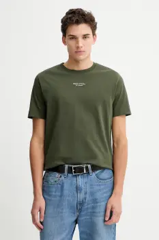 Marc O'Polo tricou din bumbac culoarea verde, cu imprimeu, 620201251382 imagine