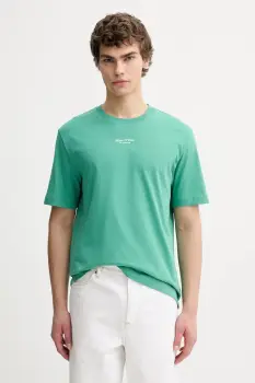 Marc O'Polo tricou din bumbac culoarea verde, cu imprimeu, 620201251382 imagine