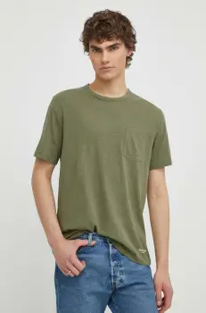 Marc O'Polo tricou din bumbac culoarea verde, neted imagine