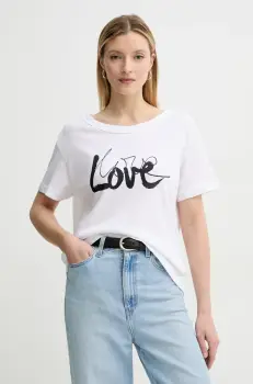 Marc O'Polo tricou din bumbac femei, culoarea alb, 503226851069 imagine