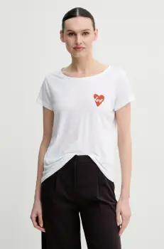 Marc O'Polo tricou din bumbac femei, culoarea alb, M03206751431 imagine