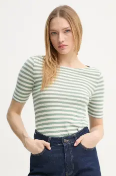 Marc O'Polo tricou din bumbac femei, culoarea verde, 502219651333 imagine