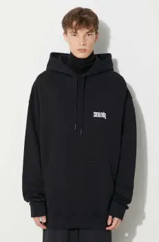 Marcelo Burlon hanorac de bumbac Disco God barbati, culoarea negru, cu gluga, cu imprimeu imagine