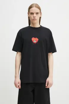 Marcelo Burlon tricou din bumbac Bunny Heart Basic T-Shirt Black Red barbati, culoarea negru, cu imprimeu, CMAA056S25JER0051025 imagine