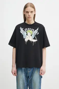 Marcelo Burlon tricou din bumbac County Angel Boxy T-Shirt Black Multicol barbati, culoarea negru, cu imprimeu, CMAA05AS25JER0021084 imagine