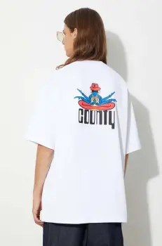 Marcelo Burlon tricou din bumbac Disco God culoarea alb, cu imprimeu imagine