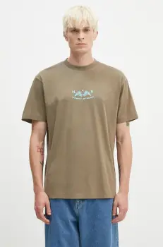 Marcelo Burlon tricou din bumbac Vintage Logo Basic Tee barbati, culoarea verde, cu imprimeu, CMAA056F24JER0066E4D imagine