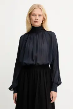 Marella bluza culoarea bleumarin, uni, 2523116012200 imagine