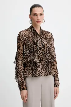 Marella bluza culoarea maro, cu imprimeu, 2523116114200 imagine