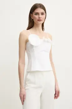 Marella bluza din bumbac ELLENO femei, culoarea alb, neted, 2513161031200 imagine