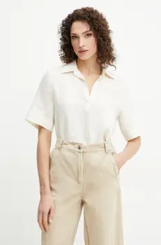 Marella bluza din in Emme by Marella femei, culoarea bej, uni, 2515111032200 imagine