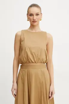 Marella bluza Emme by Marella femei, culoarea bej, uni, 2515161132200 imagine