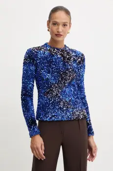 Marella bluza femei, culoarea albastru marin, cu imprimeu, 2423946112200 imagine