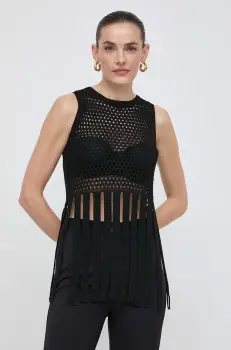 Marella bluza femei, culoarea negru, neted imagine