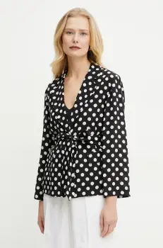 Marella geaca de matase LIVIA culoarea negru, un singur rand de nasturi, modelator, 2513041141200 imagine