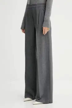 Marella pantaloni culoarea gri, lat, high waist, 2523136014200 imagine