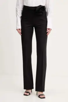 Marella pantaloni culoarea negru, evazati, high waist, 2523136242200 imagine