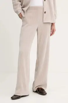 Marella pantaloni de catifea cord Emme by Marella culoarea bej, drept, high waist, 2525786012200 imagine