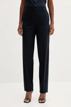 Marella pantaloni din lana culoarea bleumarin, fason tigareta, high waist, 2523136054200 imagine