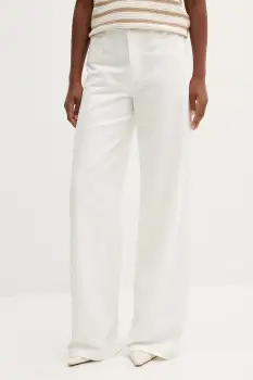 Marella pantaloni Emme by Marella culoarea bej, lat, high waist, 2525136071200 imagine