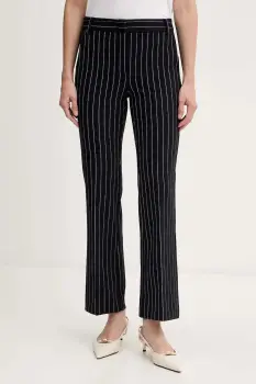 Marella pantaloni Emme by Marella culoarea bleumarin, drept, high waist, 2525786052200 imagine