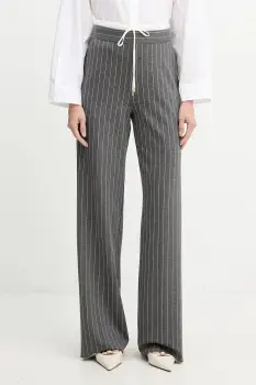 Marella pantaloni Emme by Marella culoarea gri, lat, high waist, 2525786022200 imagine