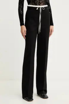 Marella pantaloni Emme by Marella culoarea negru, lat, high waist, 2525136032200 imagine
