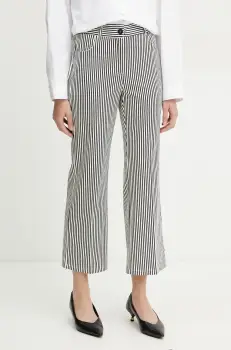 Marella pantaloni Emme by Marella femei, culoarea alb, drept, medium waist, 2515131101200 imagine