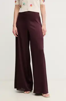 Marella pantaloni Emme by Marella femei, culoarea bordo, lat, high waist, 2515131182200 imagine