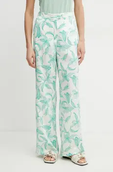 Marella pantaloni Emme by Marella femei, culoarea verde, lat, high waist, 2515131192200 imagine