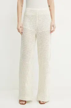 Marella pantaloni ETRA2 femei, culoarea bej, drept, high waist, 2513781054200 imagine