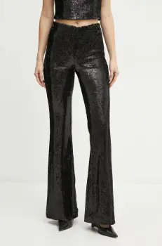 Marella pantaloni femei, culoarea negru, evazati, high waist, 2423786012200 imagine