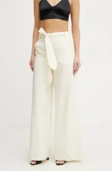 Marella pantaloni LUCA femei, culoarea bej, lat, high waist, 2513131032200 imagine