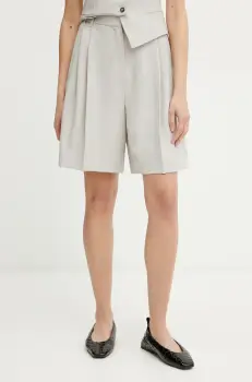 Marella pantaloni scurti WALK femei, culoarea bej, modelator, high waist, 2513141021200 imagine