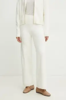 Marella pantaloni UGHETTA2 femei, culoarea bej, drept, high waist, 2513331011200 imagine