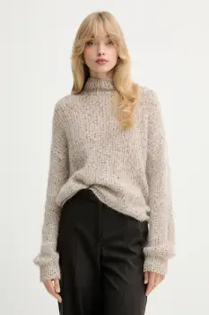 Marella pulover culoarea bej, cu guler, 2523366334200 imagine