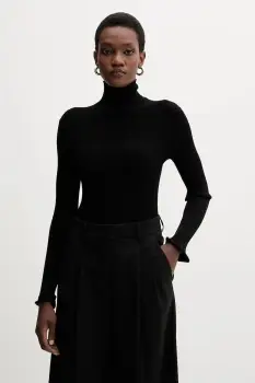 Marella pulover culoarea negru, light, cu guler, 2523366092200 imagine