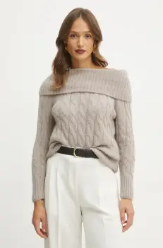 Marella pulover de lana femei, culoarea bej, 2423366225200 imagine