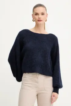 Marella pulover din amestec de lana culoarea bleumarin, 2523366384200 imagine