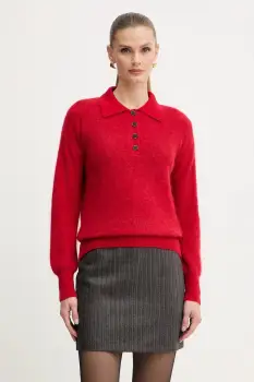Marella pulover din amestec de lana culoarea rosu, 2523366374200 imagine