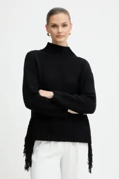 Marella pulover din amestec de lana Emme by Marella culoarea negru, calduros, cu turtleneck, 2525366082200 imagine