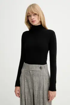 Marella pulover Emme by Marella culoarea negru, light, cu guler, 2525366201200 imagine
