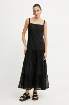 Marella rochie BAVERO culoarea negru, midi, evazati, 2513221182200 imagine