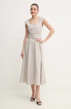 Marella rochie BITTER culoarea bej, maxi, evazati, 2513221011200 imagine