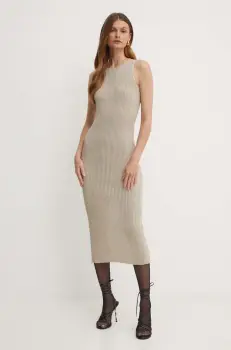 Marella rochie culoarea bej, midi, mulata, 2423326051200 imagine