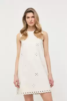 Marella rochie culoarea bej, mini, drept imagine