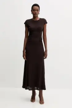 Marella rochie culoarea maro, maxi, evazati, 2523626024200 imagine