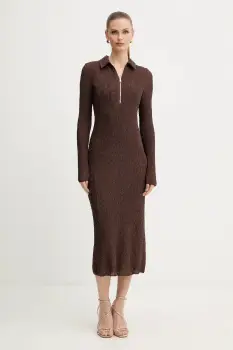 Marella rochie culoarea maro, maxi, mulata, 2523626014200 imagine