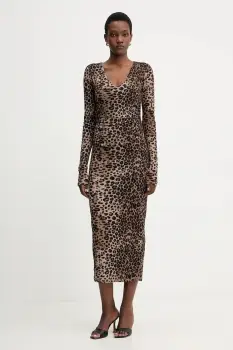 Marella rochie culoarea maro, maxi, mulata, 2523626064200 imagine