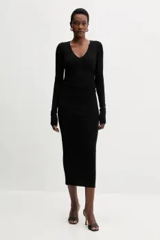 Marella rochie culoarea negru, maxi, mulata, 2523626064200 imagine